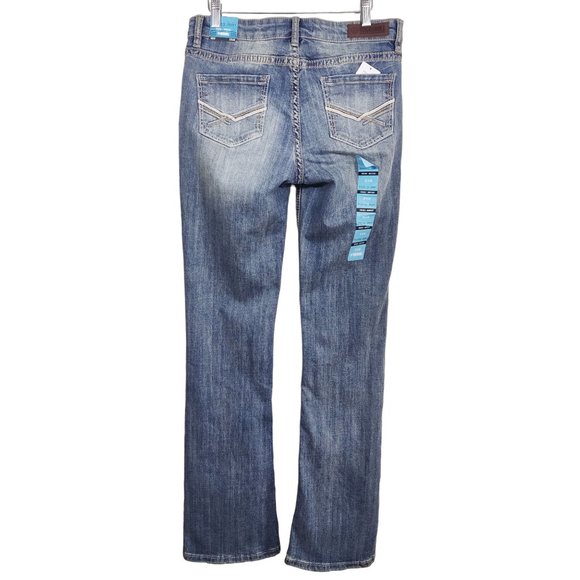 ROCK & ROLL Womens Riding Jeans Bootcut Distressed Medium Wash Denim W27 NWT - Picture 2 of 13